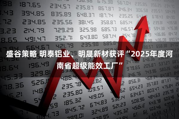 盛谷策略 明泰铝业、明晟新材获评“2025年度河南省超级能效工厂”