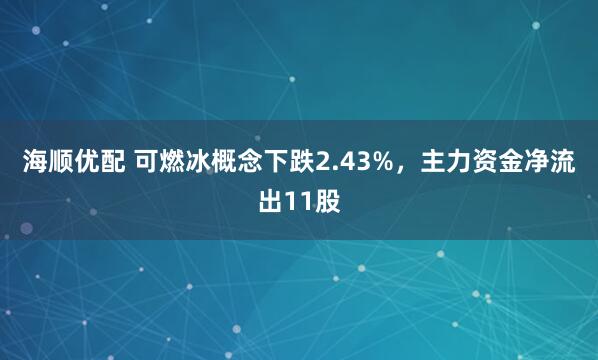 海顺优配 可燃冰概念下跌2.43%，主力资金净流出11股