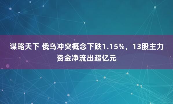 谋略天下 俄乌冲突概念下跌1.15%，13股主力资金净流出超亿元